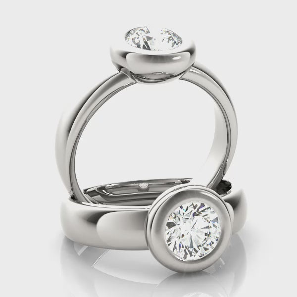 Round Diamond Circle Setting Engagement Ring