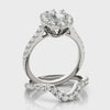 Oval Halo Round Diamond Engagement Ring