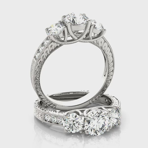 Three-Stone Vintage Engagement Ring