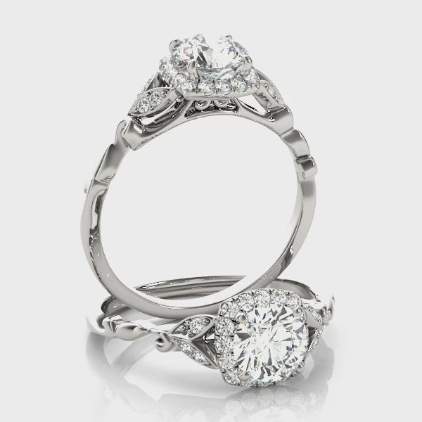 Elegant Round-Cut Halo Engagement Ring