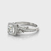 Round Halo Engagement Ring With Side Stones