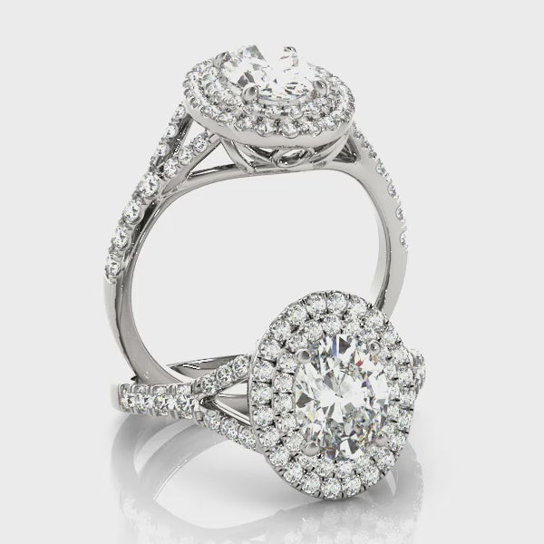 Oval Double Halo Engagement Ring