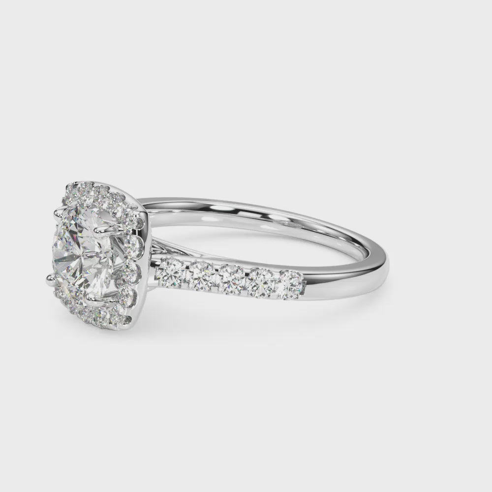 Round Diamond Halo Engagement Ring