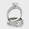 Round Pave Side Stone Engagement Ring