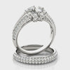 Multirow Round Petals Engagement Ring