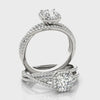 Multirow Cushion Halo Engagement Ring