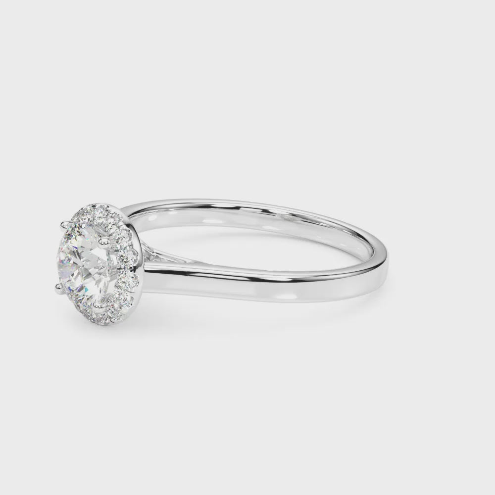 Solitaire Round Halo Engagement Ring