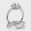 Petal Halo Engagement Ring