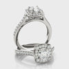 Round Squared Halo Engagement Ring