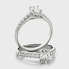 Oval Side Stone Engagement Ring