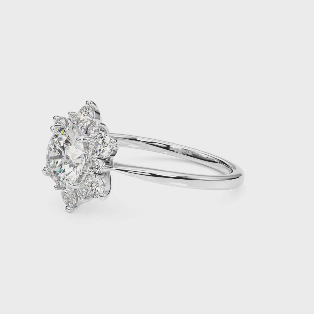 Round-Cut Halo Solitaire Engagement Ring