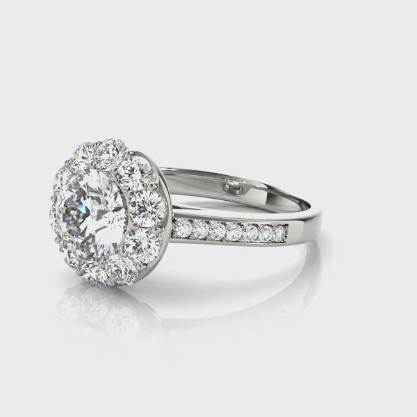 Round-Cut Halo Engagement Ring