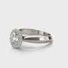 Oval V-Prong Solitaire Halo Engagement Ring