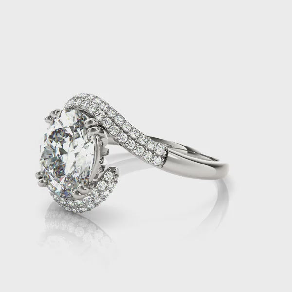 Oval Bypass Engagement Ring