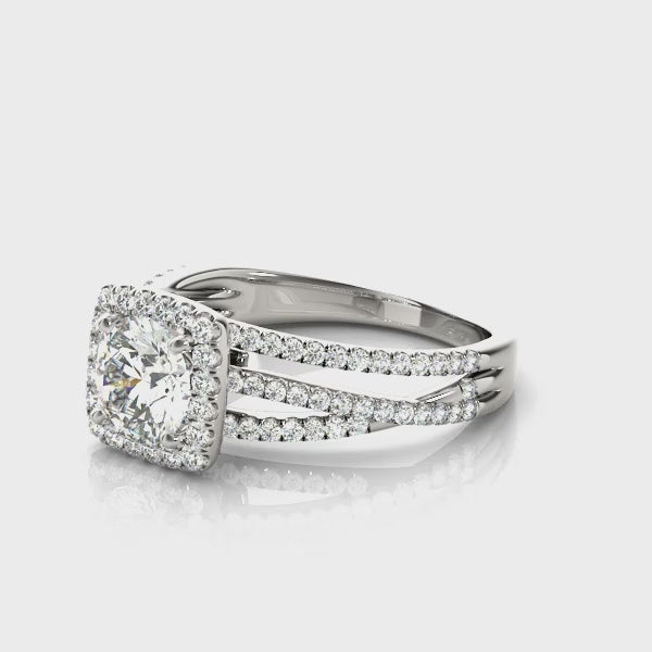 Halo Round-Cut Engagement Ring