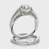 Multirow Round Halo Engagement Ring