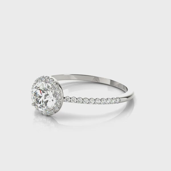 Round Diamond Halo Engagement Ring