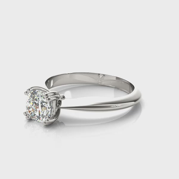 Cushion-Cut Solitaire Engagement Ring