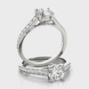Round Side Stone Engagement Ring