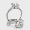 Squared Cushion Halo Engagement Ring