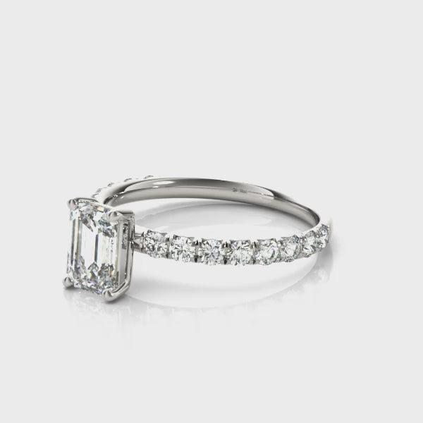 Emerald-Cut Semi-Mount Engagement Ring