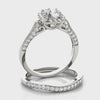 Squared Halo Round Diamond Engagement Ring