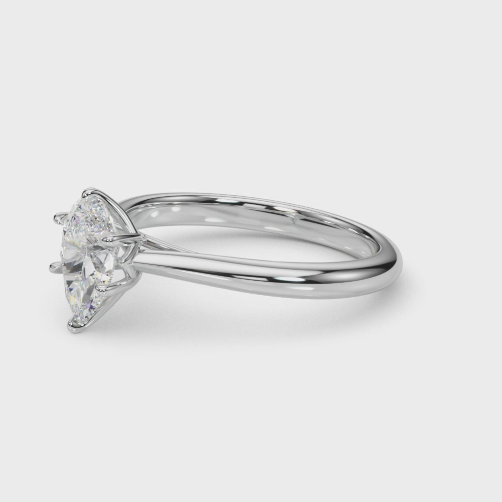 Petite Pear Solitaire Engagement Ring