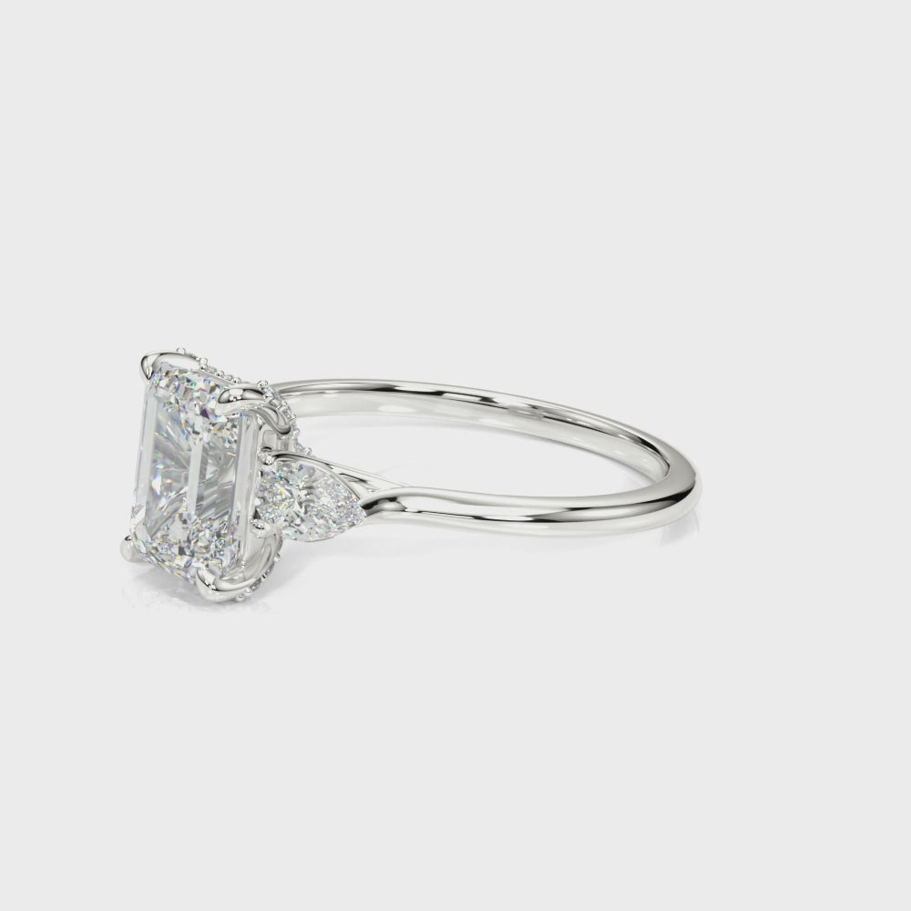 Emerald-Cut Three-Stone Engagement Ring
