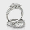 Three-Stone Pave Engagement Ring