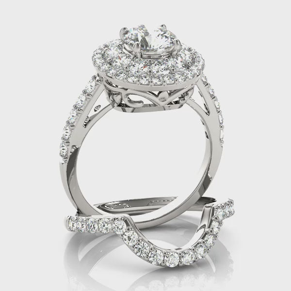 Round Double Halo Engagement Ring