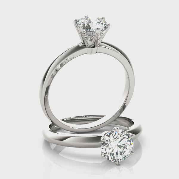 Six-Prong Round Solitaire Ring