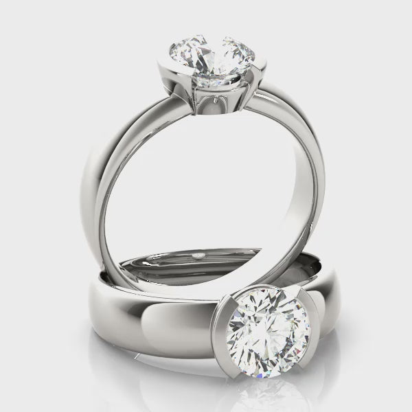 Round Raising Solitaire Engagement Ring