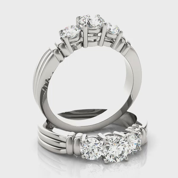 Elegant Three-Stone Engagement Ring