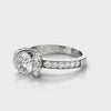 Round Diamond Side Stone Engagement Ring