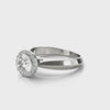 V-Prong Round Halo Engagement Ring
