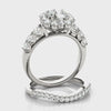 Round Halo Side Stone Engagement Ring