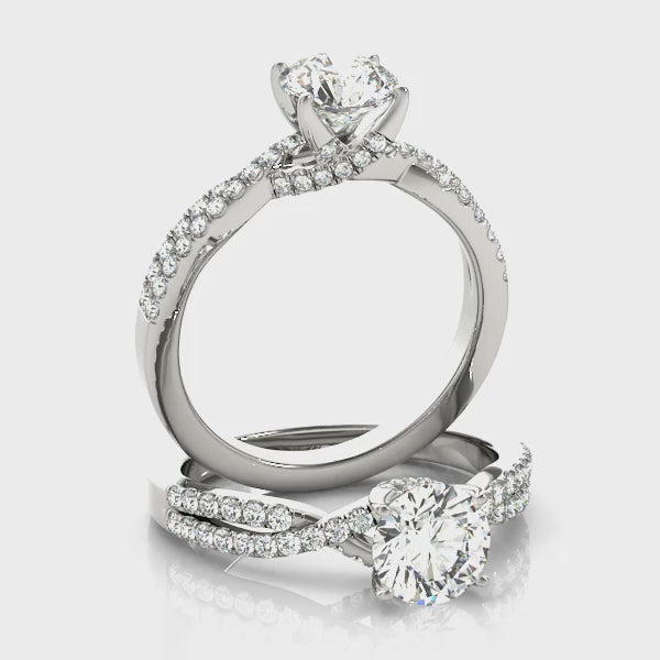 Round Diamond Multirow Engagement Ring