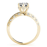 Vintage - Inspired Round Diamond Engagement Ring with Filigree Pavé Band - Free Chérie Diamonds